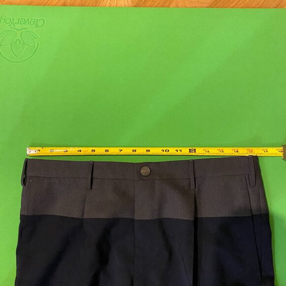 Incotex Grey Blue Color Blocked Slim Pleated Incotex Wool Dress Pants EU 48 - Picture 10 of 15